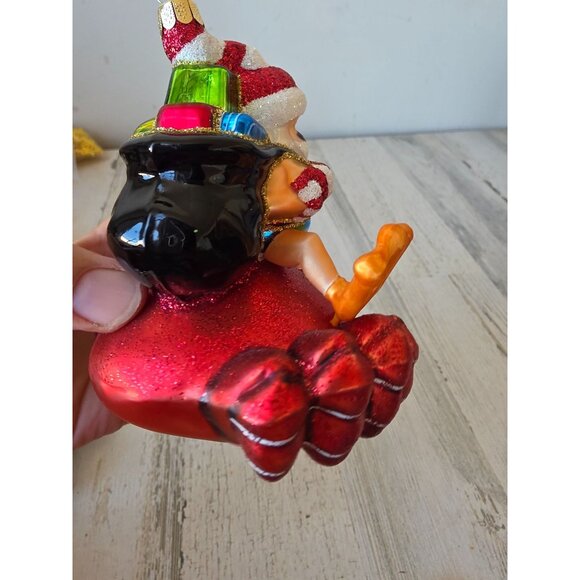 Crab Santa glass glitter ornament diver Xmas‎ tree - Picture 5 of 9